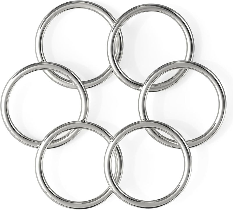 BEYOURD 2 inch Metal O Rings, Stainless Steel Round Ring Buckles, Solid Welded Metal Loop for Dog Collars, Macrame, Hanging Strap Slings - Image 1